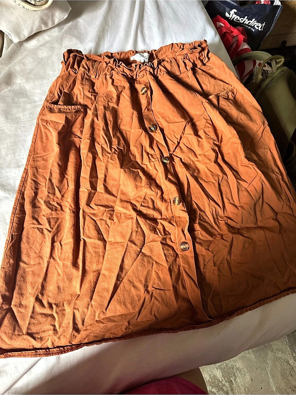 Sadie & Love Button Front Orange Skirt Size Medium